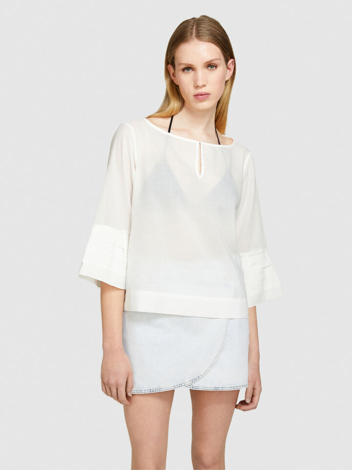 Kaftan blouse - women's blouses - White | Sisley image number 4